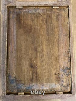 Old Oil Painting on Wood of a Woman in the Forest, Barbizon, Cheintreille, 19th Century
