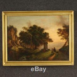 Old Oil Paintings On Canvas Landscape Nineteenth Century Antiques 800