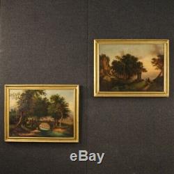 Old Oil Paintings On Canvas Landscape Nineteenth Century Antiques 800