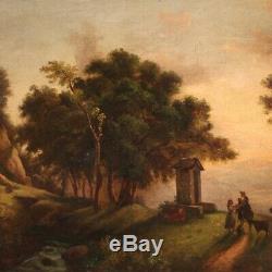 Old Oil Paintings On Canvas Landscape Nineteenth Century Antiques 800