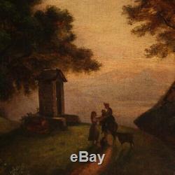 Old Oil Paintings On Canvas Landscape Nineteenth Century Antiques 800