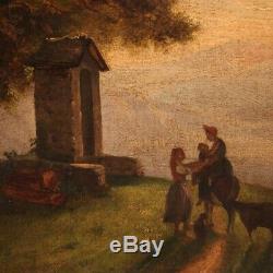 Old Oil Paintings On Canvas Landscape Nineteenth Century Antiques 800