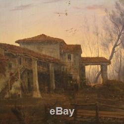 Old Oil Paintings On Canvas Landscape With Figures Under 800