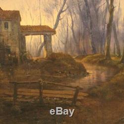 Old Oil Paintings On Canvas Landscape With Figures Under 800