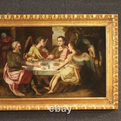 Old Oil Paintings On Panel With Religious Frame 700 18th Century