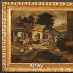 Old Oil Paintings On Panel With Religious Frame 700 18th Century