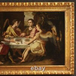 Old Oil Paintings On Panel With Religious Frame 700 18th Century