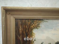 Old Oil on Canvas Barbizon School 19th Century Lucien Felix Henry