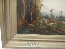 Old Oil on Canvas Barbizon School 19th Century Lucien Felix Henry