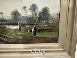 Old Oil on Canvas Barbizon School 19th Century Lucien Felix Henry