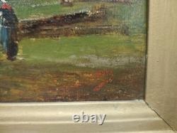 Old Oil on Canvas Barbizon School 19th Century Lucien Felix Henry