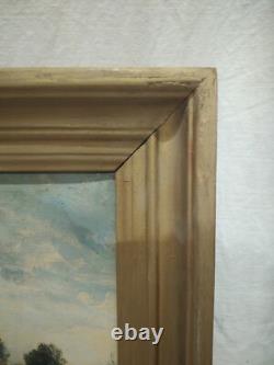 Old Oil on Canvas Barbizon School 19th Century Lucien Felix Henry