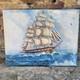 Old Oil On Canvas Marine Sailboat Signed