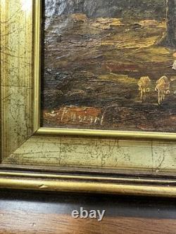 Old Oil on Canvas Presumed Italian School Signed Lower Left