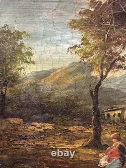 Old Oil on Canvas Presumed Italian School Signed Lower Left