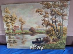 Old Oil on Canvas Signed Bogdannoff. 60x46 cm Marnes Edge
