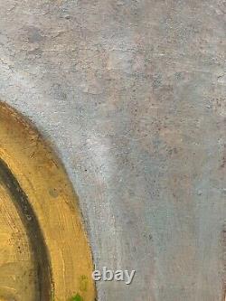 Old Oil on Canvas Still Life with Flowers Signed in the Lower Left