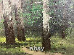 Old Oil on Panel Barbizon School Fontainebleau Forest Signed