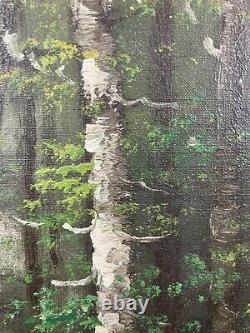 Old Oil on Panel Barbizon School Fontainebleau Forest Signed