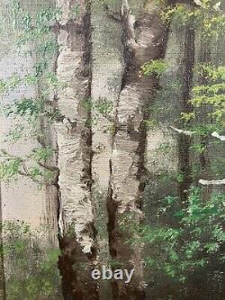 Old Oil on Panel Barbizon School Fontainebleau Forest Signed