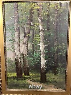 Old Oil on Panel Barbizon School Fontainebleau Forest Signed