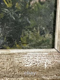 Old Oil on Panel. Presumed View of the Basque Country Biarritz France