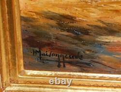 'Old Orientalist Painting Signed Louis Maisonneuve Oil on Canvas Tunisia'