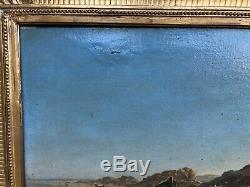 Old Paint Oil On Canvas Signed Return Fishing Jr 19th Marine Fishermen