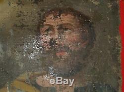 Old Paint On Canvas 17 / 18th To Restore / Religious