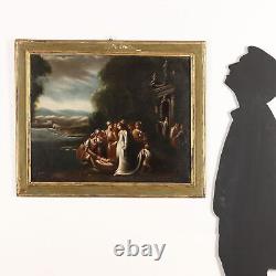 Old Painting '600-'700 Moses Saved from the Waters Oil on Canvas