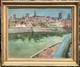 Old Painting Arles Old Town Oil On Canvas Signed G. Fernandez