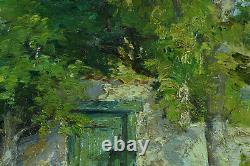 Old Painting Albert Regagnon Impressionist Old House Garden Pyrenees