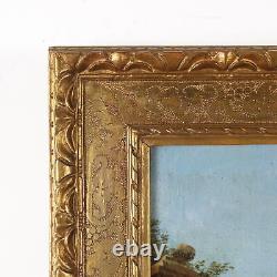 Old Painting Architecture Oil on Canvas from the 18th Century Original