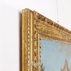 Old Painting Architecture Oil on Canvas from the 18th Century Original