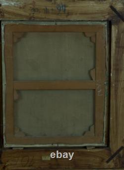 Old Painting Art Nouveau Young Woman Dress J. P. Carré Bordeaux hst 1900