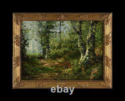 Old Painting, Barbizon School 19th Century. Underbrush