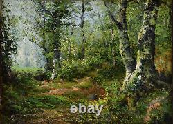 Old Painting, Barbizon School 19th Century. Underbrush