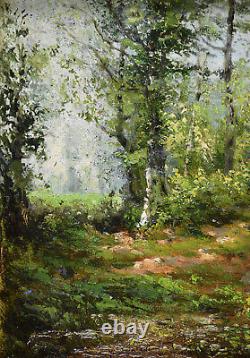 Old Painting, Barbizon School 19th Century. Underbrush