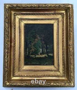 Old Painting By Boyer, Oil On Panel, Asian Peasants, Box, 19th