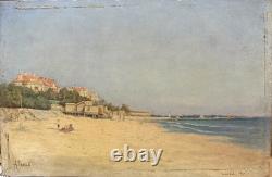 Old Painting Cannes Croisette Théophile Jaouen 1890 Impressionist