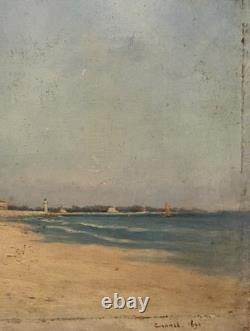 Old Painting Cannes Croisette Théophile Jaouen 1890 Impressionist