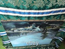 Old Painting Canvas Oil School of Barbizon Mountain Levigne Godchaux 19th Century