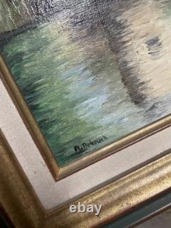 Old Painting Castle Oil on Canvas Signed