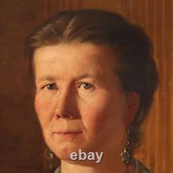 Old Painting, Female Portrait, Oil on Canvas, Italy, 19th Century, Original