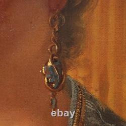 Old Painting, Female Portrait, Oil on Canvas, Italy, 19th Century, Original