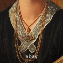Old Painting, Female Portrait, Oil on Canvas, Italy, 19th Century, Original