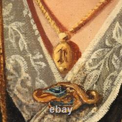 Old Painting, Female Portrait, Oil on Canvas, Italy, 19th Century, Original