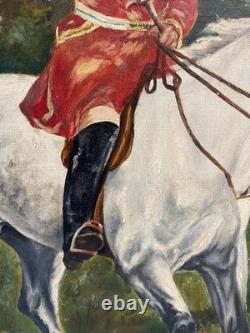 Old Painting HST Hunting Scene Fox Hunting Late 19th Century