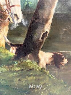 Old Painting HST Hunting Scene Fox Hunting Late 19th Century Old Painting HST Hunting Scene Fox Hunting Late 19th Century