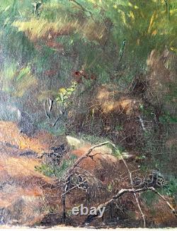 Old Painting HST Hunting Scene Fox Hunting Late 19th Century